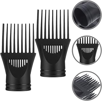 PACKOVE 2pcs Hair Dryer Comb Professional Hair Dryer Hot Styling Piks Attachment Blow Dryer Comb Attachment for Black Hair Universal Hair Diffuser Attachment Combs Plastic Dispenser Major - Image 2