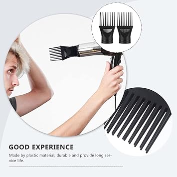 PACKOVE 2pcs Hair Dryer Comb Professional Hair Dryer Hot Styling Piks Attachment Blow Dryer Comb Attachment for Black Hair Universal Hair Diffuser Attachment Combs Plastic Dispenser Major - Image 5