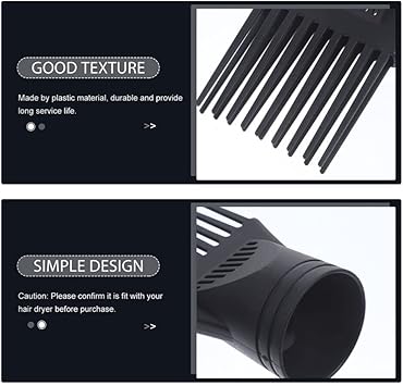PACKOVE 2pcs Hair Dryer Comb Professional Hair Dryer Hot Styling Piks Attachment Blow Dryer Comb Attachment for Black Hair Universal Hair Diffuser Attachment Combs Plastic Dispenser Major - Image 3