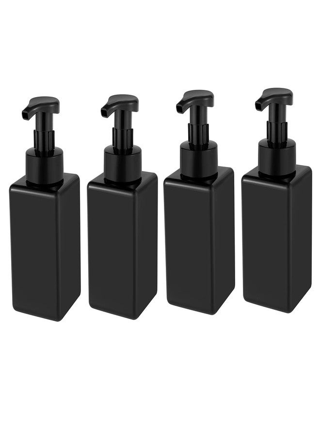 UUJOLY Foaming Soap Dispenser, 22oz Refillable Pump Bottle Plastic for Liquid Soap, Shampoo, Body Wash, 4 Pcs, Black - Image 1
