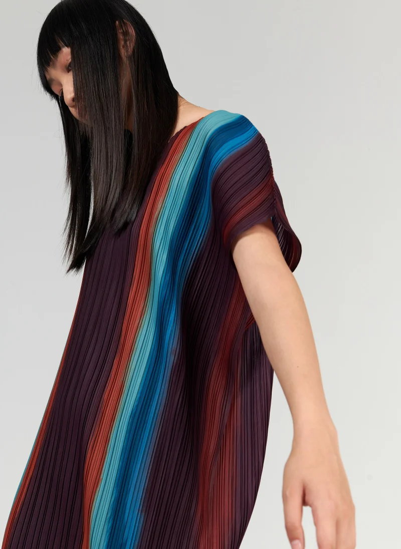 leem Printed Plisse Kaftan