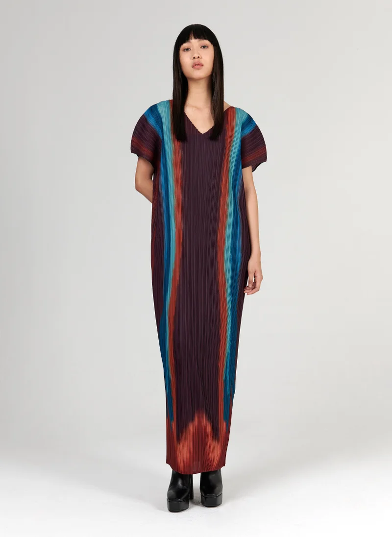 leem Printed Plisse Kaftan