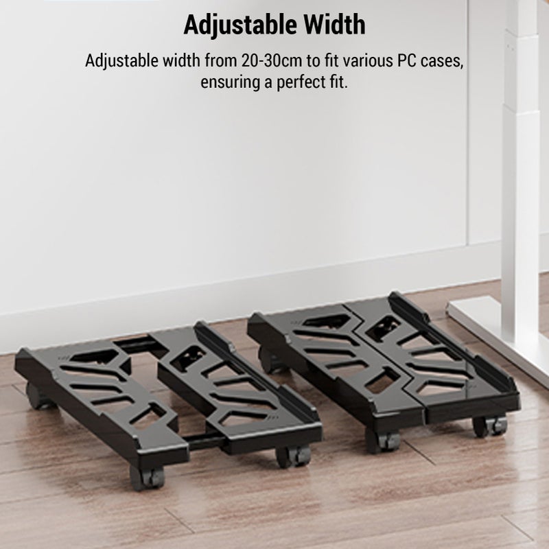 Adjustable Computer Stand with Wheels Mobile PC Case Holder for Home and Office Height-Increasing Desktop CPU Stand - Image 5
