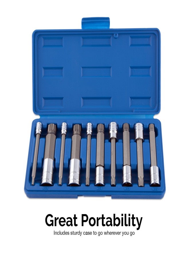 NEIKO 10054A XZN Triple Square Spline Bit Socket Set | Extra Long 4” | 4mm to 18mm | 10-Piece Set | S2 and Cr-V Steel - Image 5