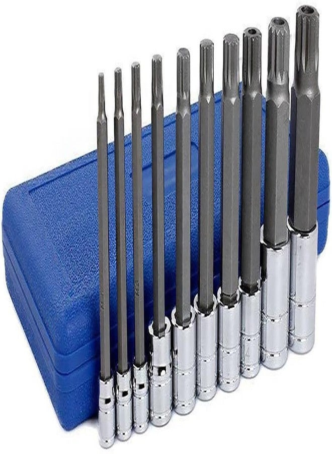 NEIKO 10054A XZN Triple Square Spline Bit Socket Set | Extra Long 4” | 4mm to 18mm | 10-Piece Set | S2 and Cr-V Steel - Image 2