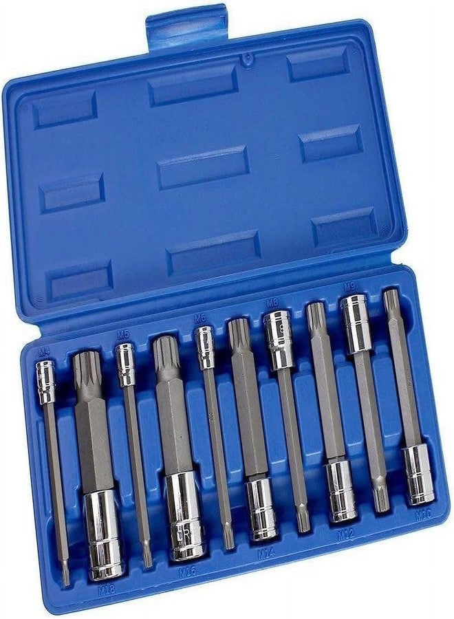 NEIKO 10054A XZN Triple Square Spline Bit Socket Set | Extra Long 4” | 4mm to 18mm | 10-Piece Set | S2 and Cr-V Steel - Image 1