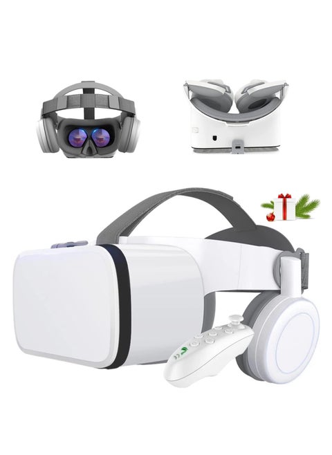 VR Headset Virtual Reality Headset w/Controller Headphones for Kid Adult Play 3D Game Movie Universal VR Set Glasses Goggle Bundle for PC Android Phone for iPhone 13 12 11 Pro X S R Max