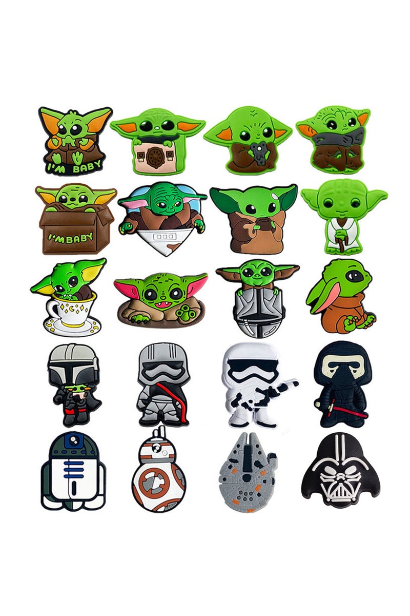 ٢٠ قطعة (٨-٥٥ قطعة) من زينة أحذية حرب النجوم، مشابك أحذية ملونة من مادة PVC، لوازم حرفية يدوية، لوازم حفلات