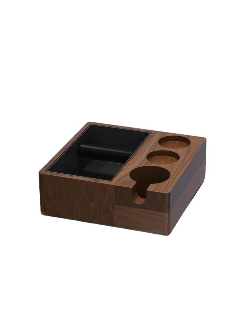 Liying Premium Wooden Espresso Knock Box, 24 x 24 x 8.5 cm, 4-in-1 Tamping Station - Image 1