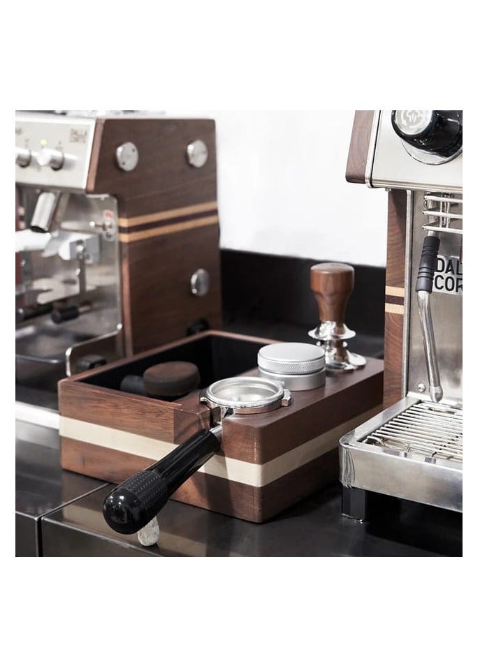 Liying Premium Wooden Espresso Knock Box, 24 x 24 x 8.5 cm, 4-in-1 Tamping Station - Image 2