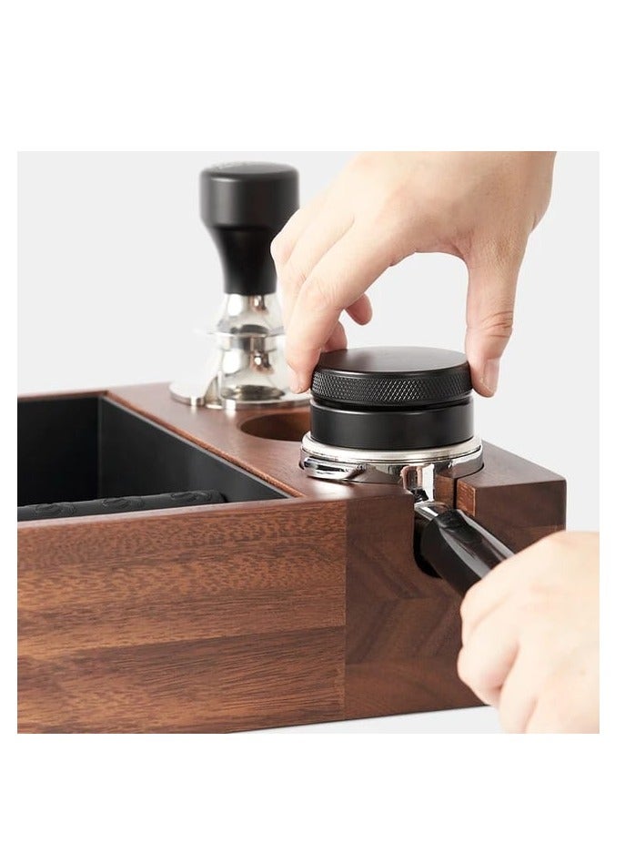 Liying Premium Wooden Espresso Knock Box, 24 x 24 x 8.5 cm, 4-in-1 Tamping Station - Image 3