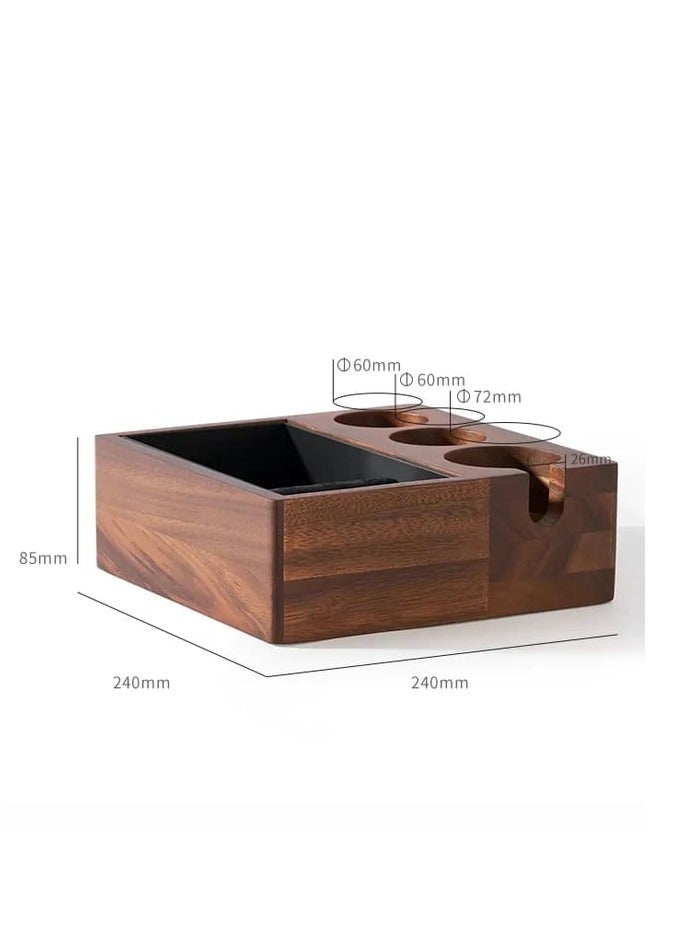 Liying Premium Wooden Espresso Knock Box, 24 x 24 x 8.5 cm, 4-in-1 Tamping Station - Image 5