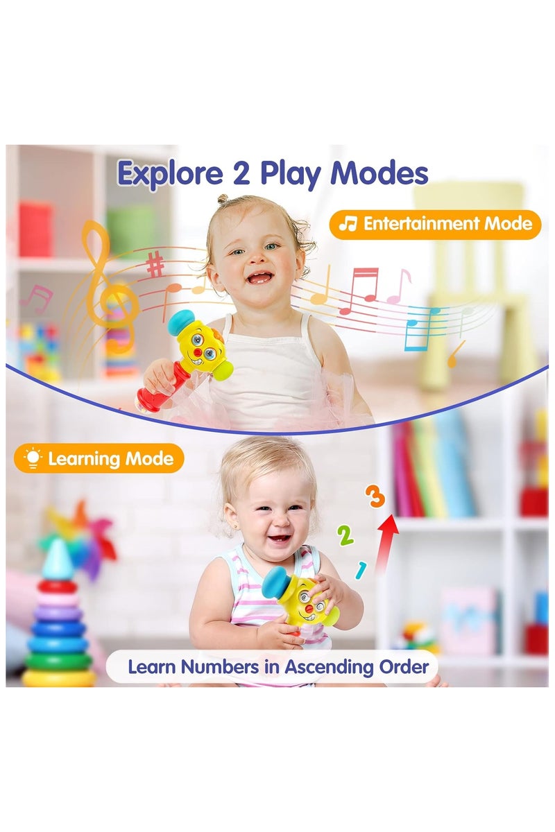هولا ألعاب هدية عيد ميلاد للأولاد بعمر سنة واحدة - لعبة مطرقة بمؤثرات موسيقى واضاءة للأطفال من عمر 12 إلى 36 شهرًا، ألعاب موسيقية للأطفال الصغار من عمر 1 إلى 2 سنة مع وميض ضوئي، لعبة تعليمية للأطفال الصغار من عمر 1 إلى 3 سنوات - Image 4