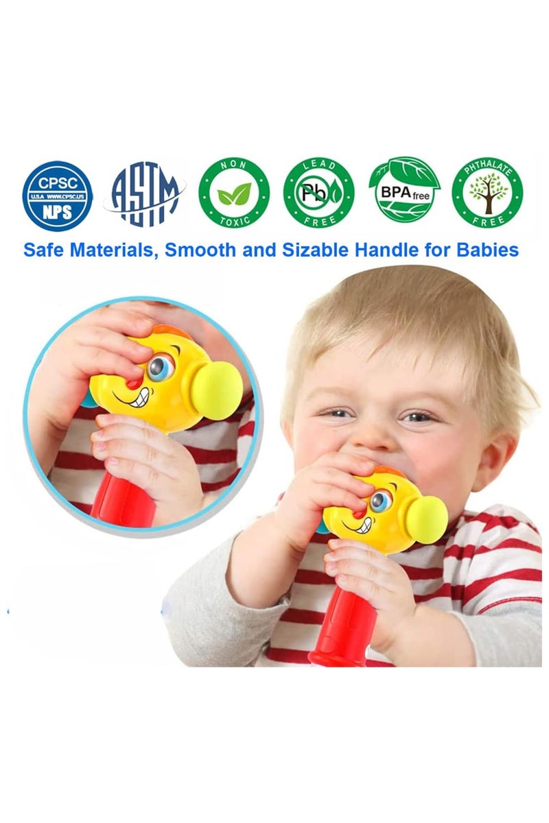 هولا ألعاب هدية عيد ميلاد للأولاد بعمر سنة واحدة - لعبة مطرقة بمؤثرات موسيقى واضاءة للأطفال من عمر 12 إلى 36 شهرًا، ألعاب موسيقية للأطفال الصغار من عمر 1 إلى 2 سنة مع وميض ضوئي، لعبة تعليمية للأطفال الصغار من عمر 1 إلى 3 سنوات - Image 5