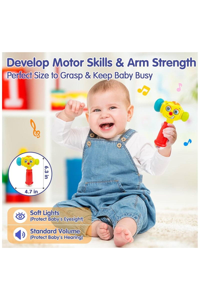 هولا ألعاب هدية عيد ميلاد للأولاد بعمر سنة واحدة - لعبة مطرقة بمؤثرات موسيقى واضاءة للأطفال من عمر 12 إلى 36 شهرًا، ألعاب موسيقية للأطفال الصغار من عمر 1 إلى 2 سنة مع وميض ضوئي، لعبة تعليمية للأطفال الصغار من عمر 1 إلى 3 سنوات - Image 2