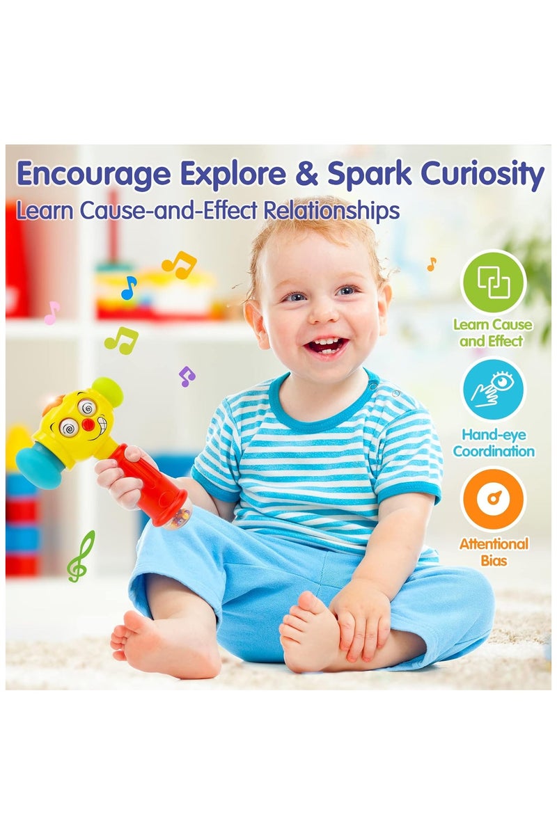 هولا ألعاب هدية عيد ميلاد للأولاد بعمر سنة واحدة - لعبة مطرقة بمؤثرات موسيقى واضاءة للأطفال من عمر 12 إلى 36 شهرًا، ألعاب موسيقية للأطفال الصغار من عمر 1 إلى 2 سنة مع وميض ضوئي، لعبة تعليمية للأطفال الصغار من عمر 1 إلى 3 سنوات - Image 3