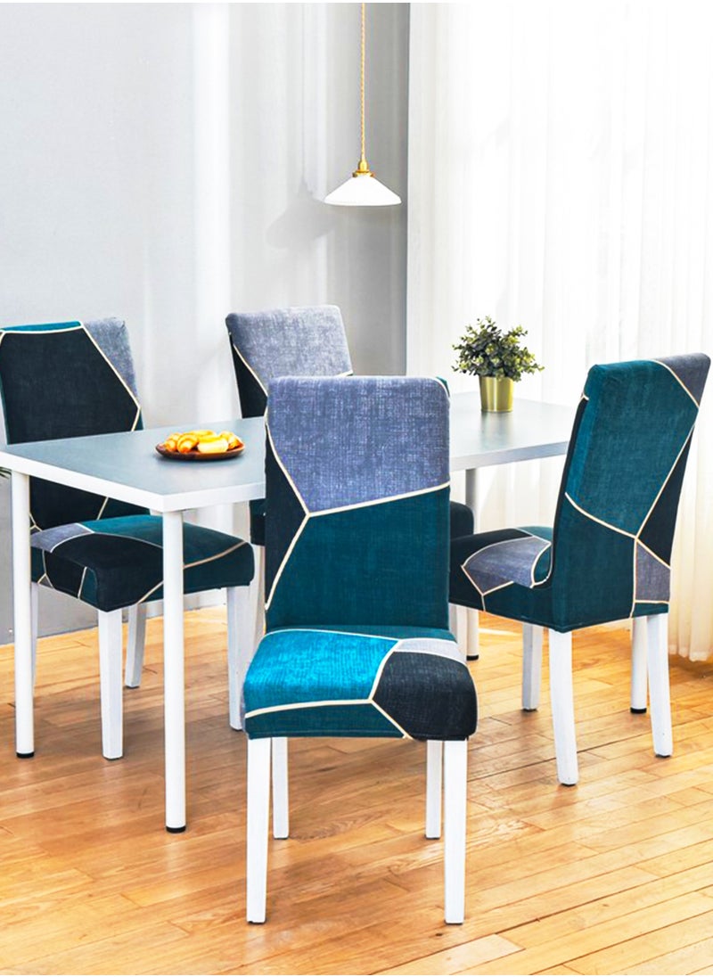 Sharpdo Geometric print Chair Cover High Back Stretchable 1 piece Set Suitable For Home Decoration Restaurants Hotels  - Image 4