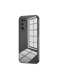 HuHa Case Cover For Realme X7 Pro Transparent Plating Fine Hole Phone Case Black 