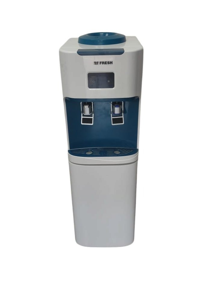 Fresh water cooler, 2 taps, cold and lukewarm, white/petrol color, modern design - Image 1