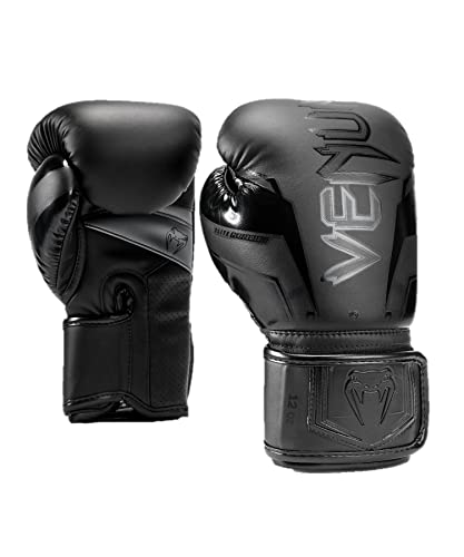 Venum Elite Evo Boxing Gloves - Black/Black - Image 2