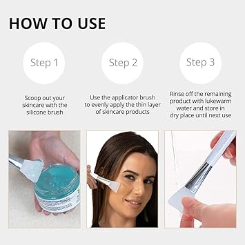 Myolift Silicon Brush Facial Mask Applicator for Skincare Reusable AntiAging Tool Soft Durable for Gels DIY Masks EasytoClean Pack of 3 - Image 4