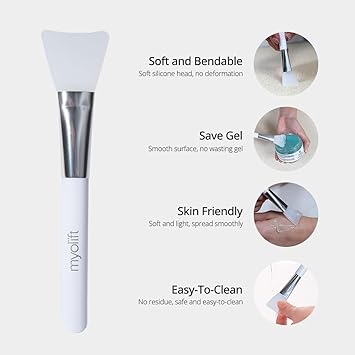 Myolift Silicon Brush Facial Mask Applicator for Skincare Reusable AntiAging Tool Soft Durable for Gels DIY Masks EasytoClean Pack of 3 - Image 3