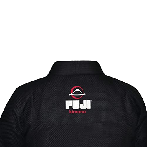 FUJI All-Around Brazilian Style Jiu Jitsu Uniform, Black (White Lettering), Size A5 - Image 3