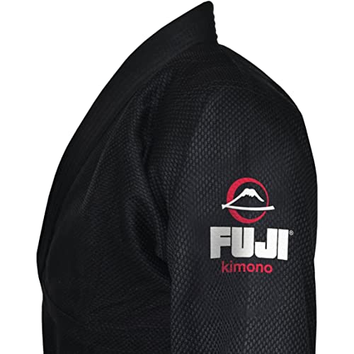 FUJI All-Around Brazilian Style Jiu Jitsu Uniform, Black (White Lettering), Size A5 - Image 2