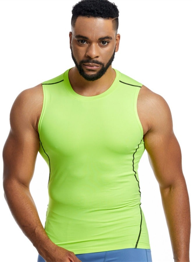 Bodysuit Exercise Belly Abdomen Corset Sleeveless Fitness Wear Sweat Run Summer Vest Men Green - Image 1