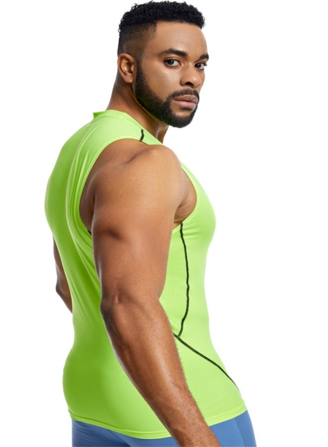 Bodysuit Exercise Belly Abdomen Corset Sleeveless Fitness Wear Sweat Run Summer Vest Men Green - Image 4