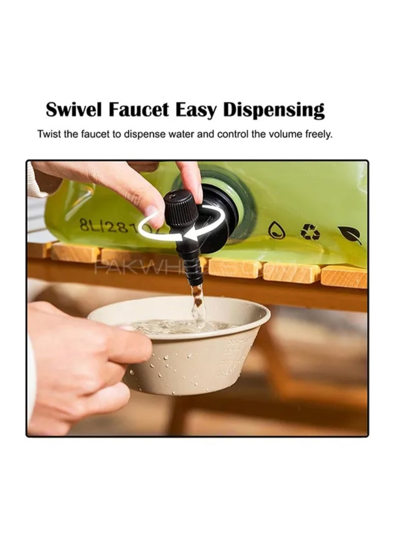 8L Portable Folding Water Storage Bag with Handle for Picnic Travel Outdoor Camping - Image 2