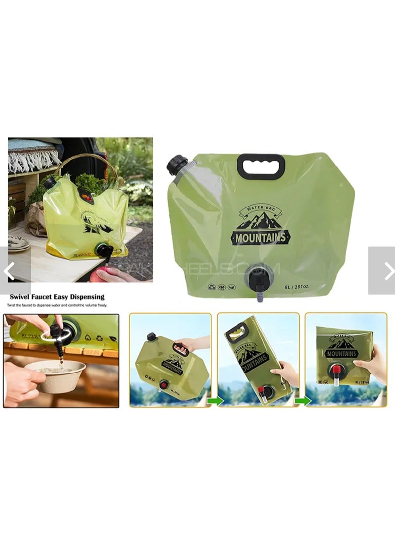 8L Portable Folding Water Storage Bag with Handle for Picnic Travel Outdoor Camping - Image 3