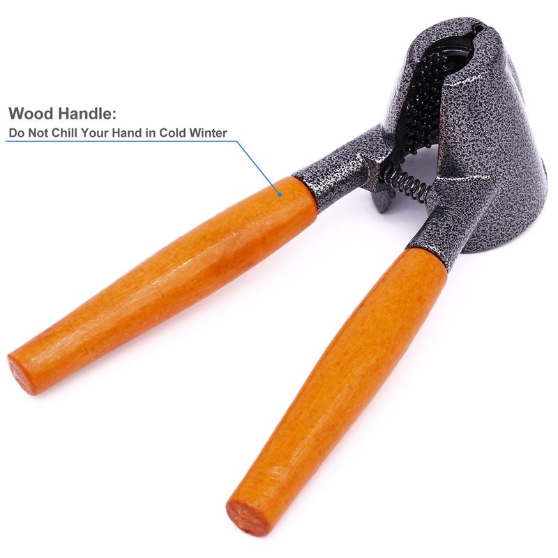 Anwenk Heavy Duty Nutcracker Pecan Walnut Plier Opener Tool with Wood Handle - Image 4
