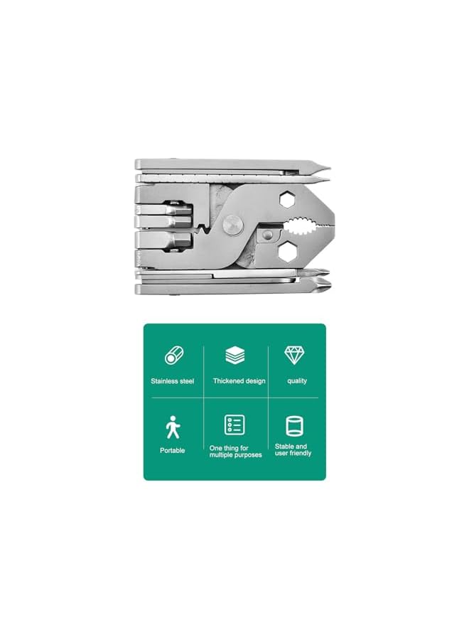 PROMASS promass 12 in 1 Stainless Steel Multitool Pliers, Foldable Compact Pliers Screwdriver, Portable and Convenient Universal Multi Tool, Survival Tools for Home Outdoor Camping Travel  - Image 5