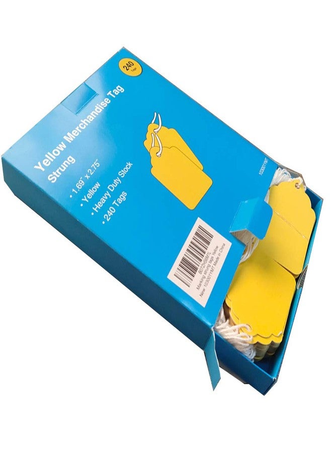 Brothersbox Yellow Price Tags 240pcs, Matte Tags with Strings Attached Marking Merchandise Hang Labels for Christmas Gifts Jewelry Clothing Garage Yard Rummage Sale Supplies 1.69 x 2.75 inch - Image 5