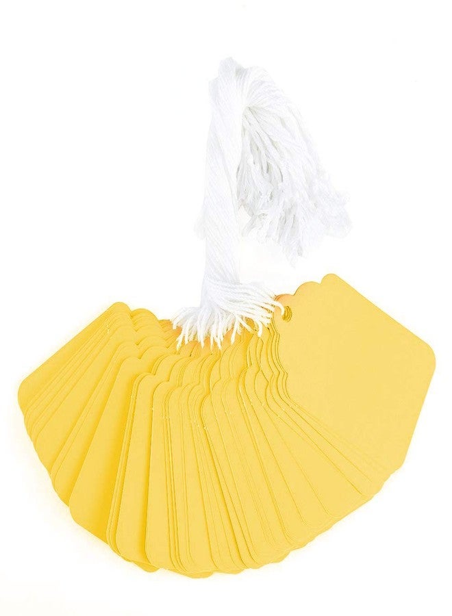 Brothersbox Yellow Price Tags 240pcs, Matte Tags with Strings Attached Marking Merchandise Hang Labels for Christmas Gifts Jewelry Clothing Garage Yard Rummage Sale Supplies 1.69 x 2.75 inch - Image 1