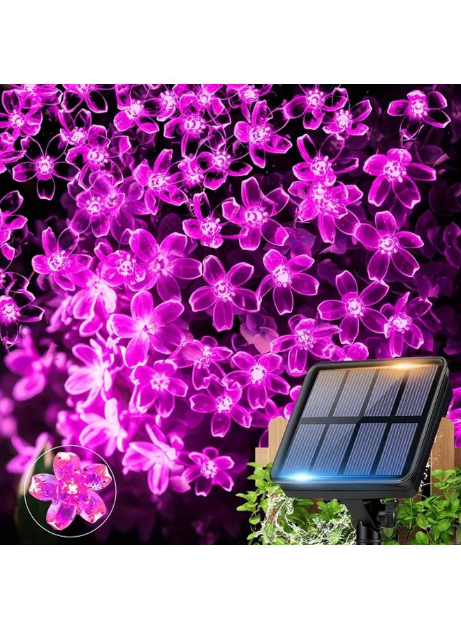 Purple Solar Cherry Blossom String Lights 20 LEDs 8 Modes Outdoor Festive Decor - Image 2