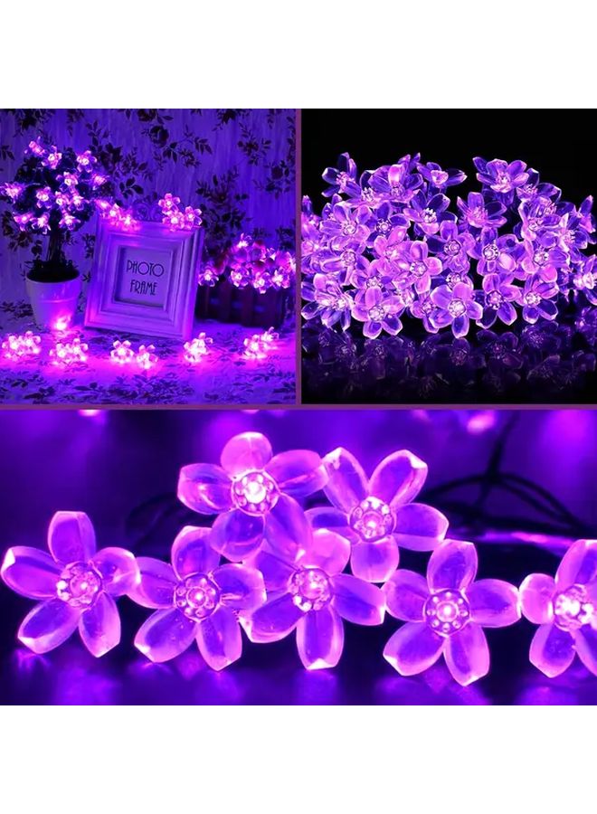 Purple Solar Cherry Blossom String Lights 20 LEDs 8 Modes Outdoor Festive Decor - Image 4