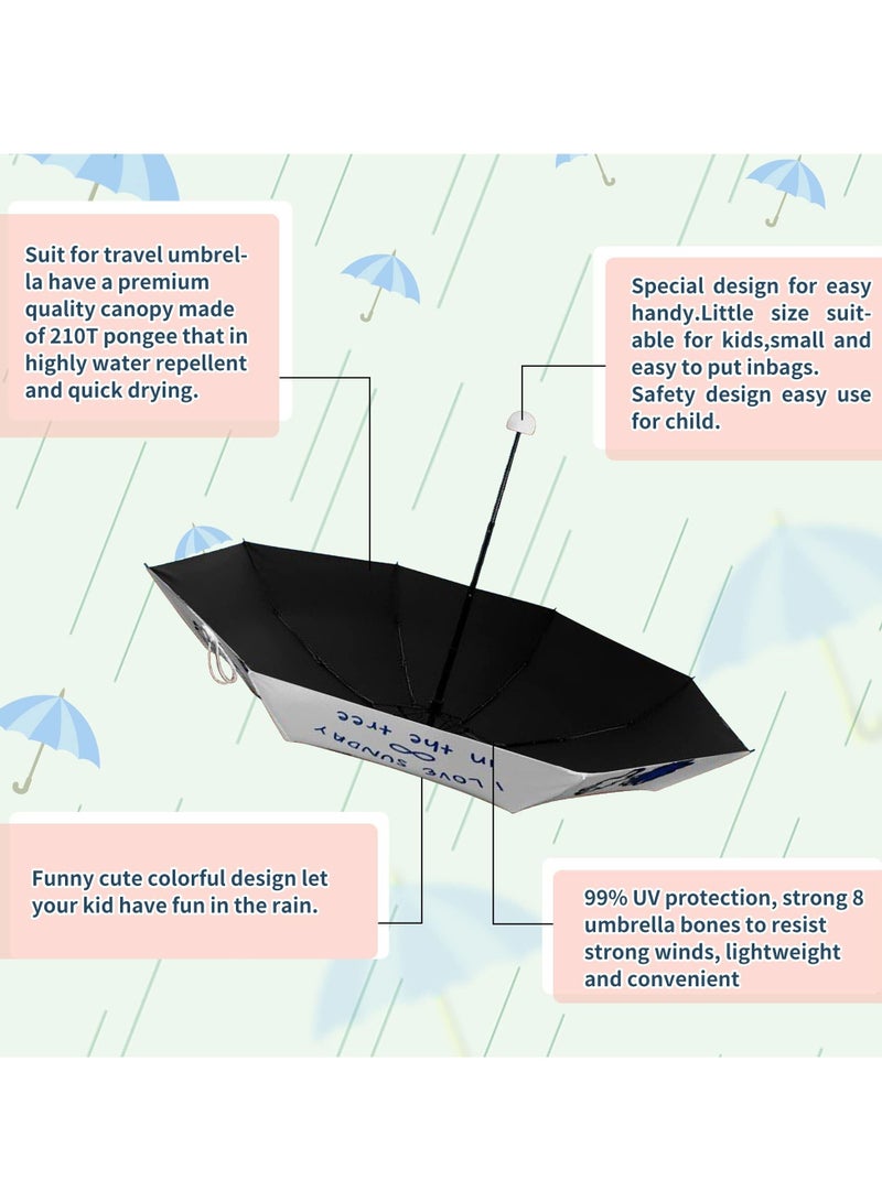 KASTWAVE Folding Umbrella, Windproof Travel Umbrella Lightweight Compact Folding Collapsible Small Light, Strong, Mini, Portable Umbrella Kids Umbrella for Boys Girls - Image 3