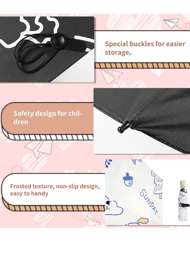 KASTWAVE Folding Umbrella, Windproof Travel Umbrella Lightweight Compact Folding Collapsible Small Light, Strong, Mini, Portable Umbrella Kids Umbrella for Boys Girls - Image 5