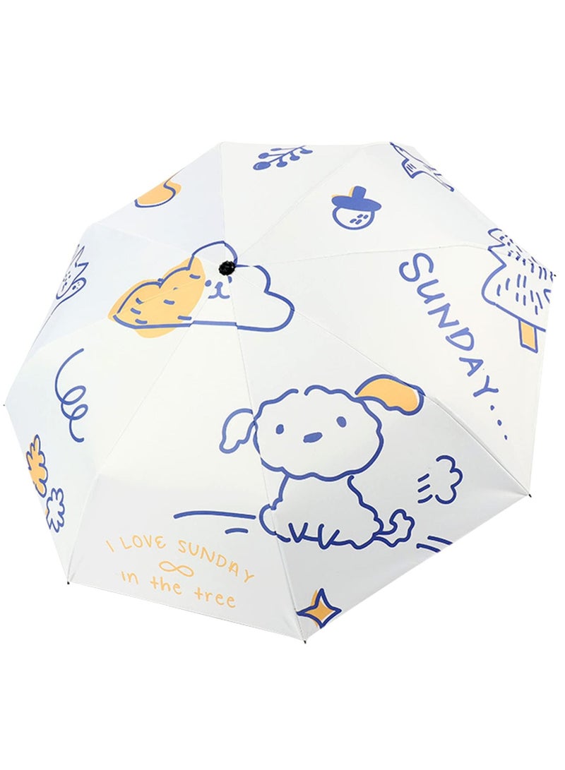 KASTWAVE Folding Umbrella, Windproof Travel Umbrella Lightweight Compact Folding Collapsible Small Light, Strong, Mini, Portable Umbrella Kids Umbrella for Boys Girls - Image 1