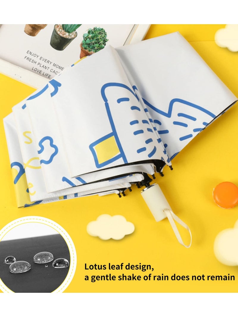 KASTWAVE Folding Umbrella, Windproof Travel Umbrella Lightweight Compact Folding Collapsible Small Light, Strong, Mini, Portable Umbrella Kids Umbrella for Boys Girls - Image 2