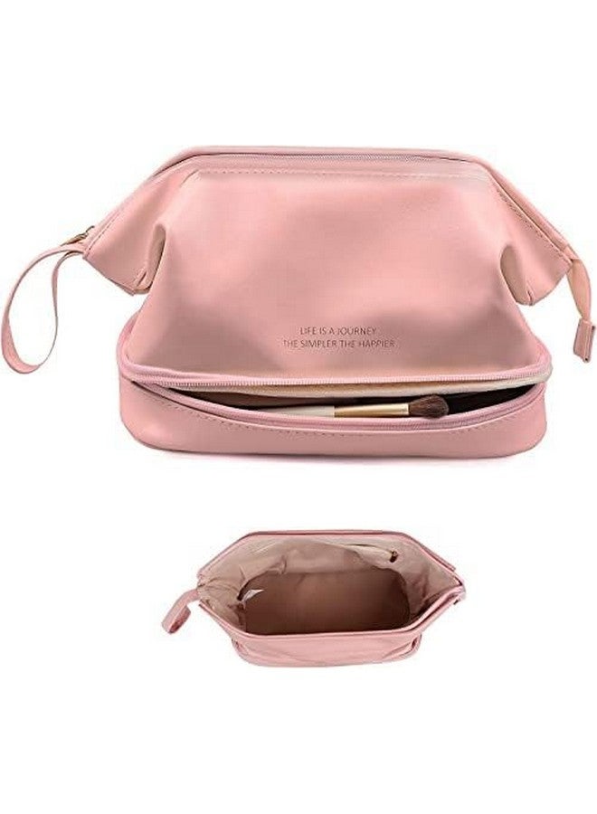 جولدن بيرد حقيبة أدوات الزينة للسفر متعددة الوظائف مع جيوب داخلية لتخزين المكياج والمجوهرات والزينة والعناية بالأدوية وحقيبة مستحضرات التجميل ذات سعة كبيرة للنساء مقاومة للماء (وردي) - Image 1