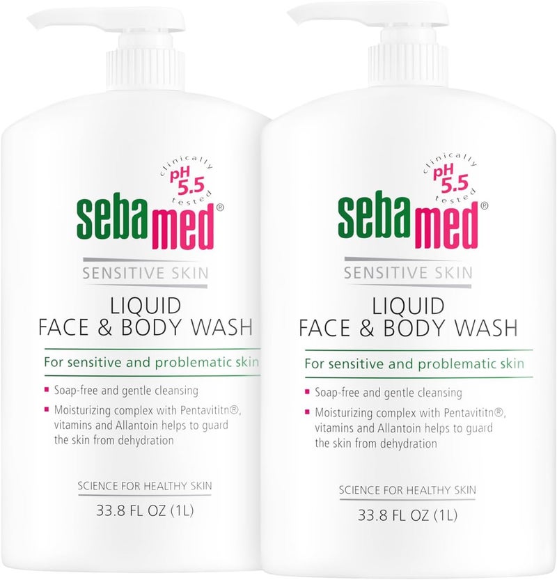 Sebamed Liquid Face & Body Wash for Sensitive Skin - pH 5.5, 33.8 Fl Oz (1L) - Set of 2 - Image 1