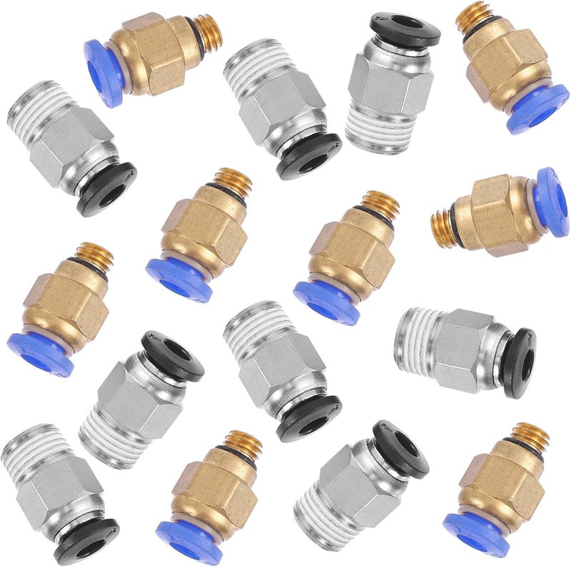GANAZONO 16pcs 3d Printer Pneumatic Quick Connect Fittings Straight Air Hose Push-to-connect Metal Tube Adapters for 3d Printer Pneumatic Systems - Image 1