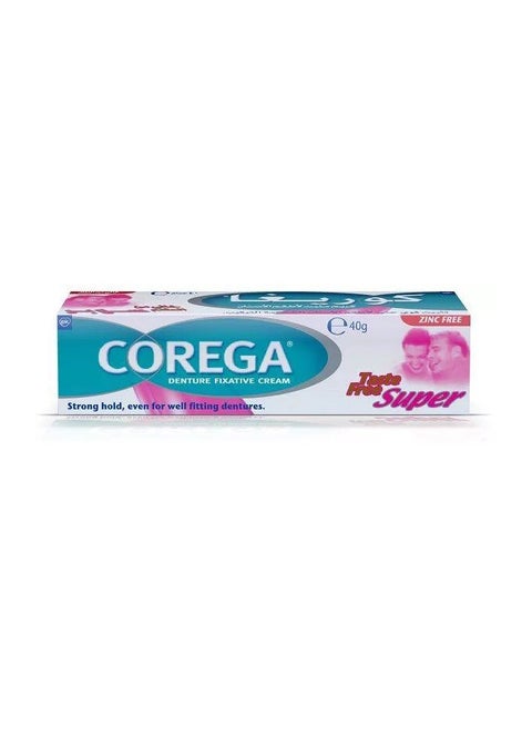Corega Premium Denture Retainer Cream is tasteless and lasts all day long 40g