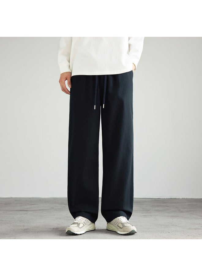 Tonlion Autumn Winter Men's Woven Back Pocket Label Basic Straight Casual Pants - Image 1