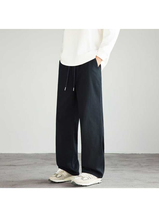 Tonlion Autumn Winter Men's Woven Back Pocket Label Basic Straight Casual Pants - Image 3