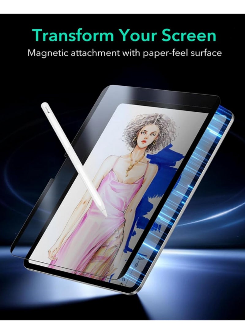 1PCS Magnetic Screen Protector for iPad Air Pro 13Inch 2024 Model Paper Like Feel Detachable Reusable Matte Finish for Writing and Drawing Smooth as Paper - Image 2