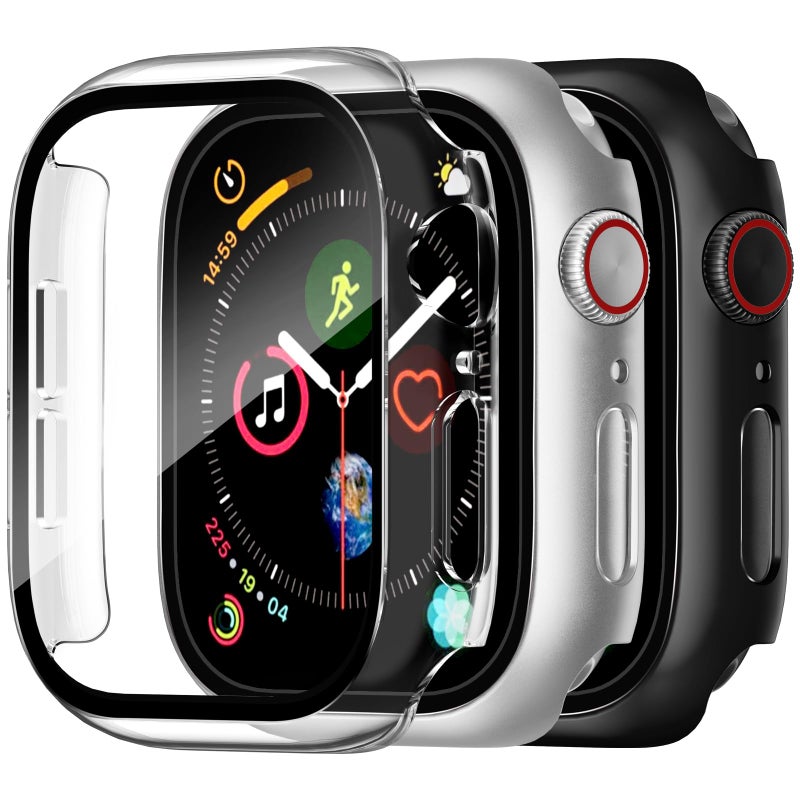 Charlam 3 Pack Hard Case Compatible with Apple Watch Case 40mm iWatch SE SE2 SE3 Series 6/5/4 Built-in Screen Protector, Thin Guard Bumper Full Coverage Hard PC Cover for iWatch Accessories - Image 1